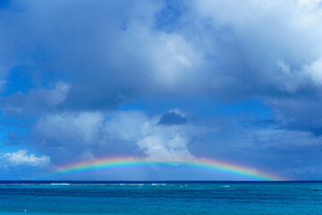 Naklejka na ściany i meble Rainbow over Grace Bay, Providenciales, Turks and Caicos