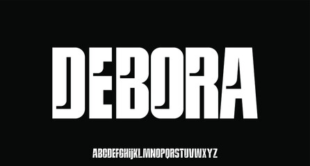 bold futuristic alphabet font vector set