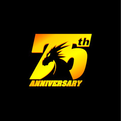 Anniversary Logo design template with dragon theme