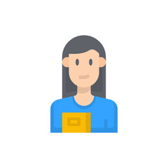 Teacher icon flat color vector