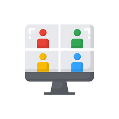 Obraz premium Group Student icon flat color vector