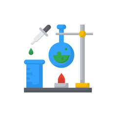 Laboratory icon flat color vector