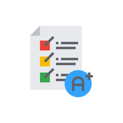 Exam icon flat color vector