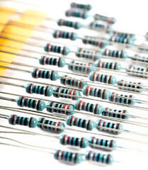 Lots of resistor electronic componet Concept of group and resistance, Electronic circuit resistors...