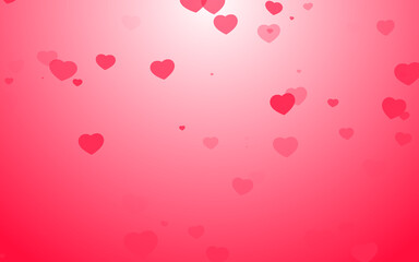 Valentine day pink hearts on pink background.