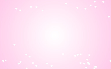 Valentine day white hearts on pink background.