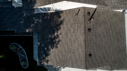 Aerial view of a classic American house roof top © knowlesgallery