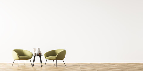 Bright interior of meeting room with two armchairs