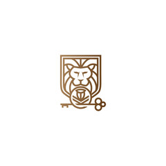 lion head key logo