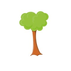 Seth collection of summer green trees different trees illustration on a white background nature stylization forest 