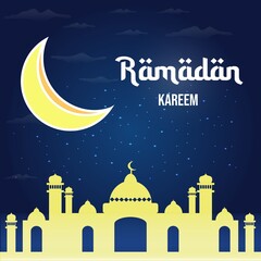 Obraz na płótnie Canvas Ramadan Kareem or Eid Mubarak Design night