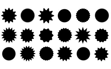 Sale and big red shopping labels collection set.Sale and discount stickers.Sale price tags or promotional badge. Promo banners.Black labels isolated on white background.