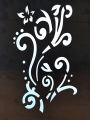 laser cutting of floral design in iron sheet