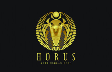 Horus Pharaoh God Face and head Egyptian Eagle - obrazy, fototapety, plakaty