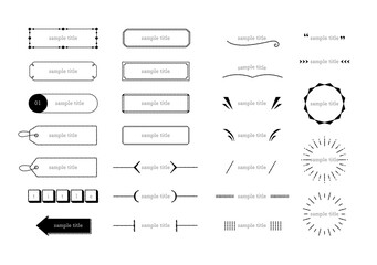 手描きフレーム　鉛筆イラストセット D