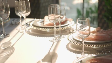 Royal table serving. Wedding banquet