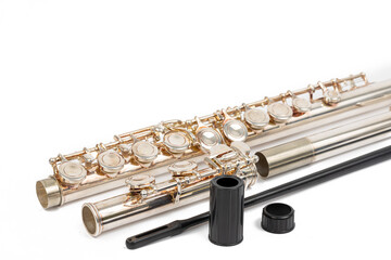 Brand new flute isolated above white background