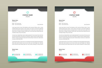 Letterhead design template. Creative, simple and clean modern business letterhead template design. Illustration vector	

