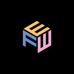 Hexagon design with letter EFW