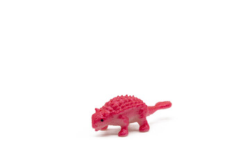 Isolated photos of plastic toy dinosaurs