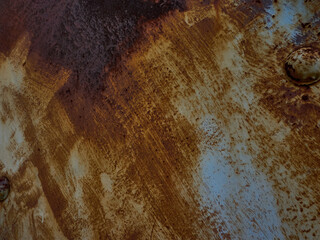 Painted metal rusted from time to time