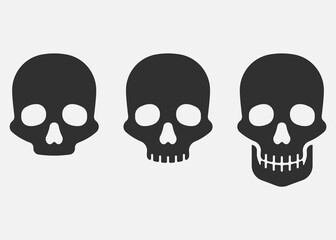 Set of skull icon isolated on white background. Vector illustration.