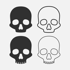 Set of skull icon isolated on white background. Vector illustration.
