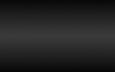 Carbon background. Dark fiber texture. Black geometric metal with shadow. Steel cells design. Realistic composite material. Modern technology backdrop. Vector illustration