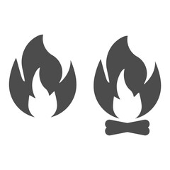 Fire sign. Fire flames icon isolated on white background. Vector illustration.