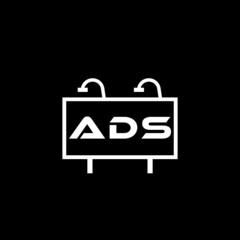 Ads icon isolated on dark background