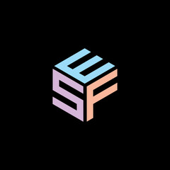Letter ESF. Hexagon design vector