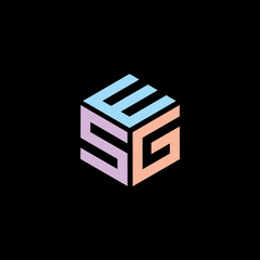Letter ESG. Hexagon design vector