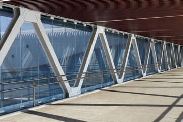 Pedestrian underpass with large windows