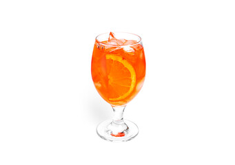 Orange cocktail isolated on a white background.