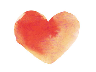 water color 水彩 ハート 赤 ベクター イラスト 手描き 素材 にじみ heart illustration red yellow
