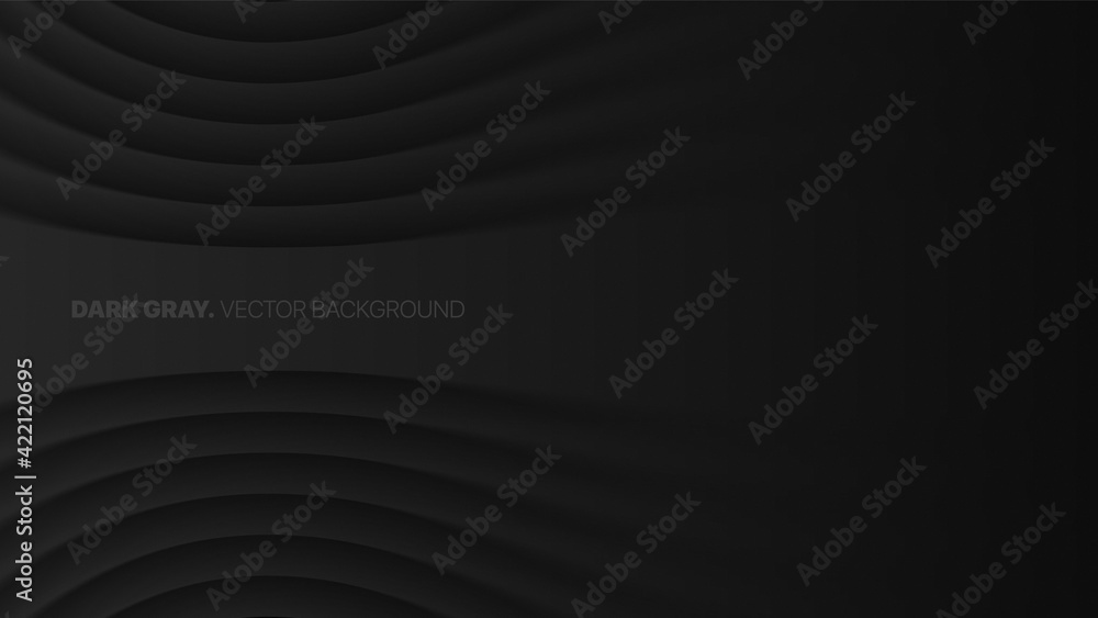 Poster bent smooth lines 3d vector blurred effect dark gray futuristic technology abstract background. rend