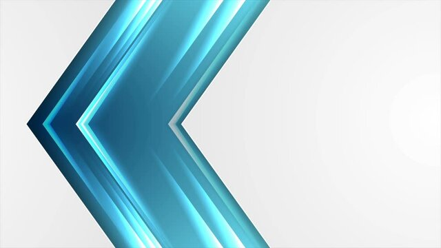 Blue abstract glowing arrows tech futuristic neon motion background. Seamless looping. Video animation Ultra HD 4K 3840x2160