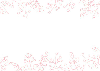 Obraz na płótnie Canvas pink_leaf_frame ピンク 葉 フレーム 可愛い 横 お洒落 シンプル