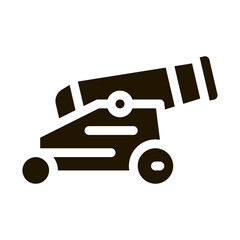 Vintage Cannon Icon Vector Glyph Illustration