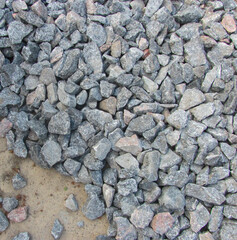 gray gravel lies on the ground
