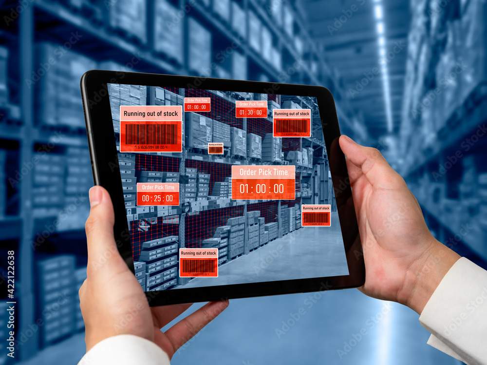 Aufkleber smart warehouse management system using augmented reality technology to identify package picking and