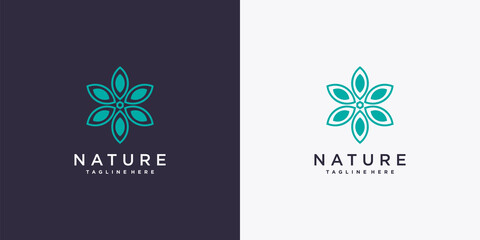 Nature logo design template with creative simple concept