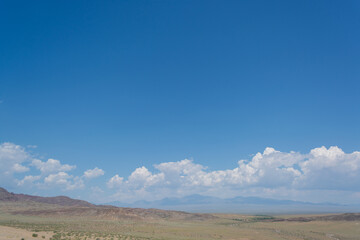 Nature at the "singing" dune. Altyn-Emel National Park. Almaty region, Kazakhstan.