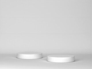 Blank white podiums