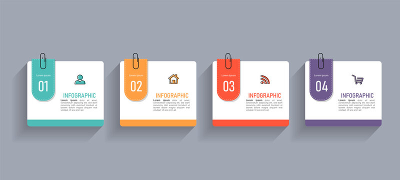Infographics design template, Business concept with 4 steps	
