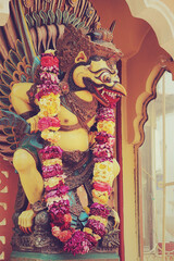 The divine bird is Garuda. The mount animal of Lord Vishnu. Mythological character of Hinduism....