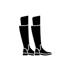 Hessian boots black glyph icon. Pictogram for web page, mobile app, promo.