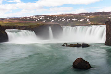 Wasserfall Godafoss, der Wasserfall der Götter im Norden Islands