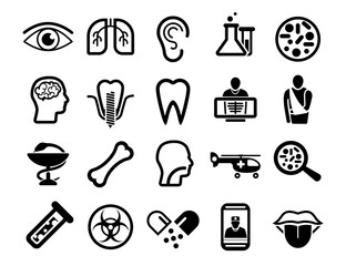 Medical And Health Icons Set Created For Mobile, Web And Applications.