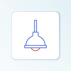 Line Lamp hanging icon isolated on white background. Ceiling lamp light bulb. Colorful outline concept. Vector